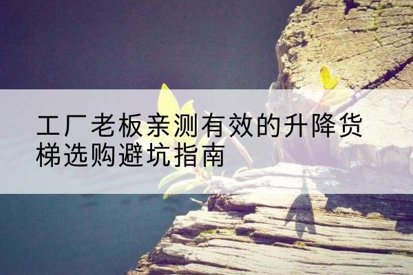 习水升降货梯怎么选-工厂老板亲测有效的升降货梯选购避坑指南